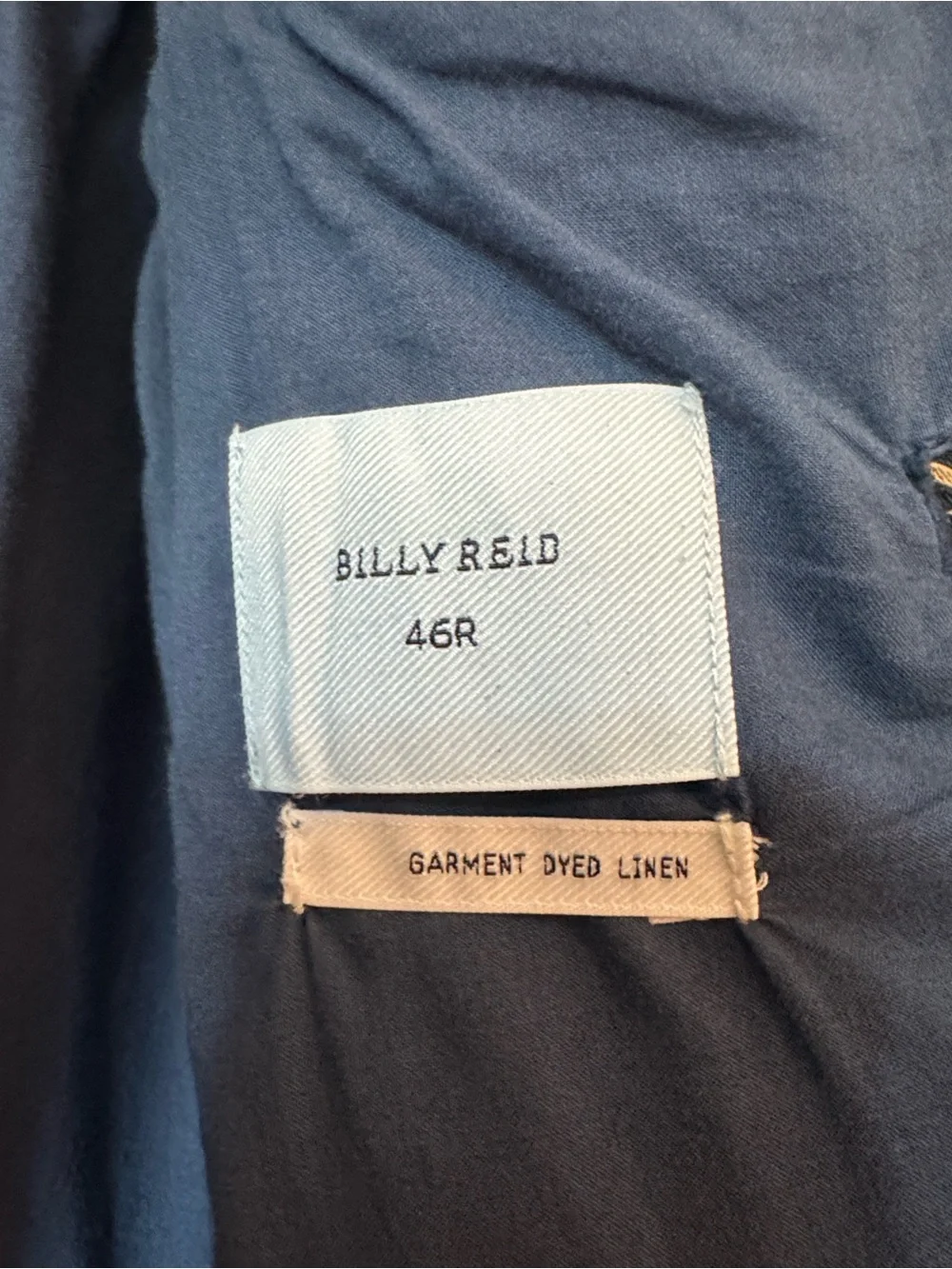 Billy Reid Archie Garment Dyed Linen Jacket in Coastal Blue